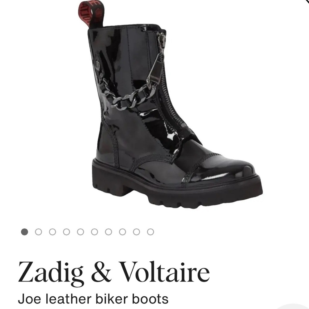 Zadig & Voltaire Joe Cecilia Patent
Chain Black Boots Women's Size 6 NEW